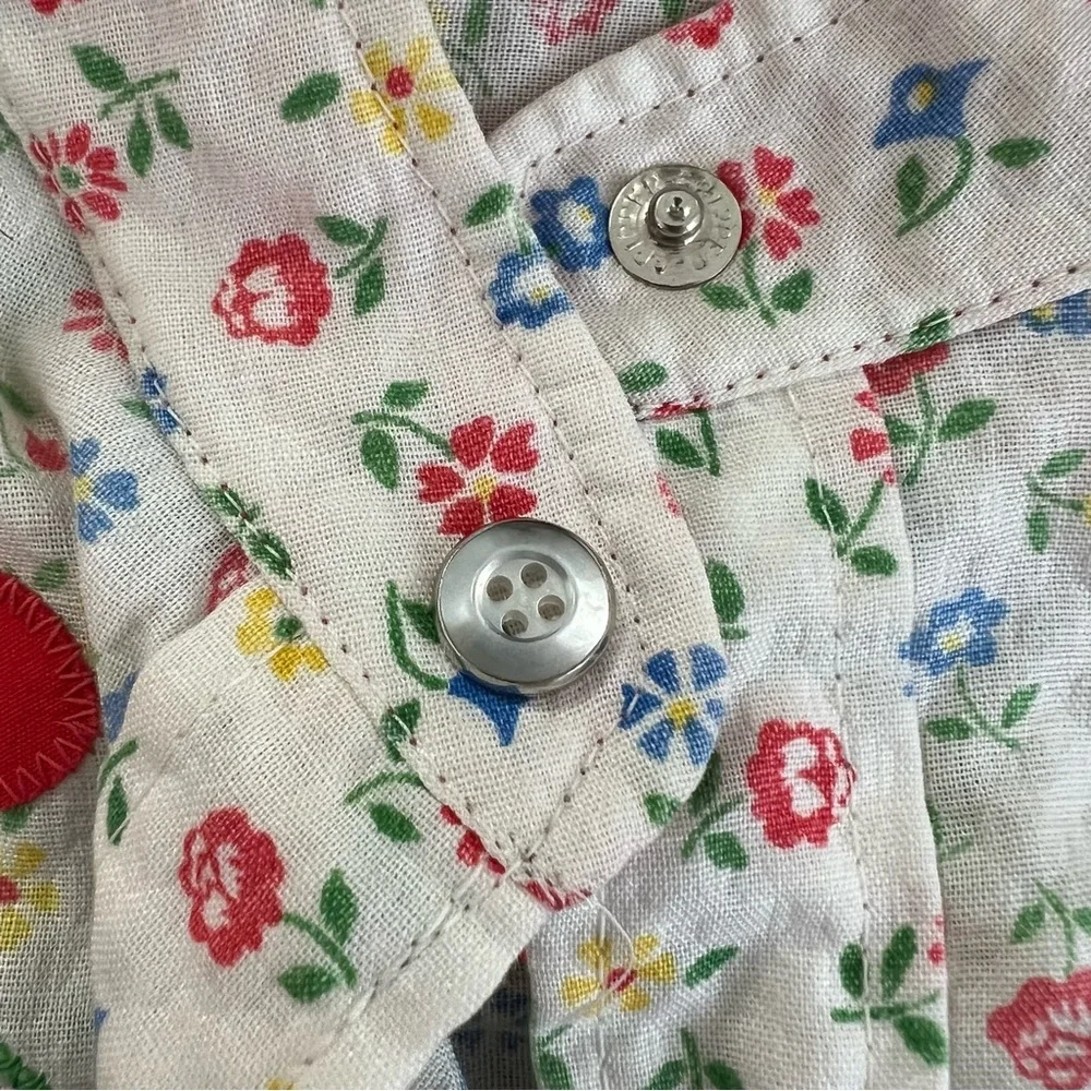 Vintage Models Coat Snap Button Floral Housecoat Size 12